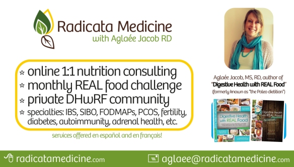 Visit Aglaee Jacob, MS, RD, author at her new website RadicataMedicine.com